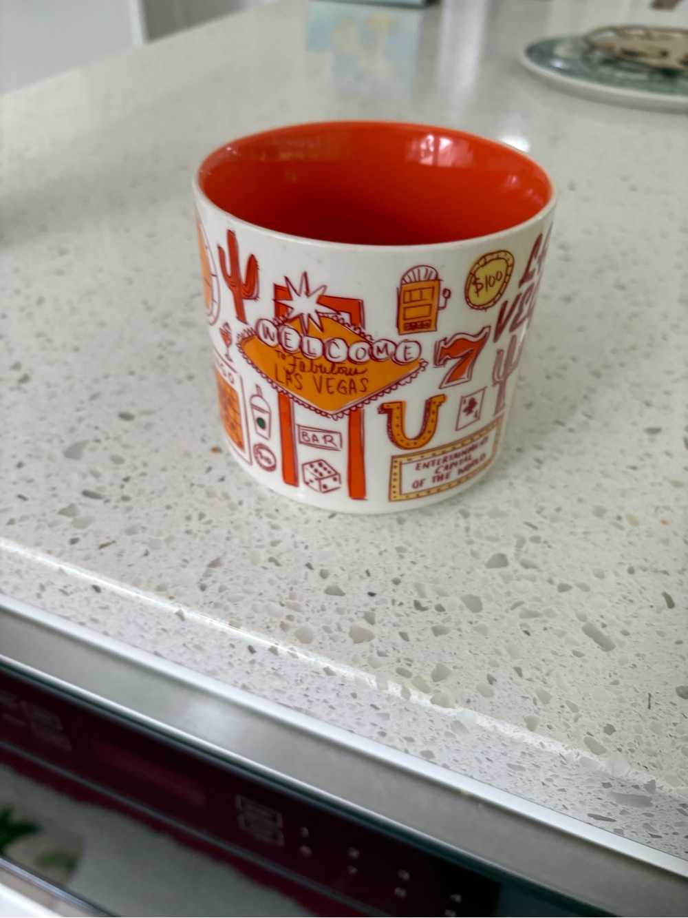 Starbucks Orange & White Las Vegas Graphic Ceramic Cup